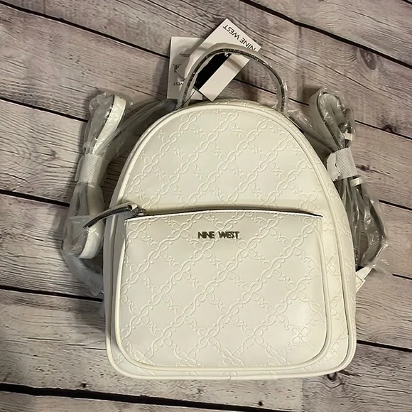 Nine West Logo White Backpack NINE WEST ENCHANTRA BACKPACK, CHALK WHITE COLOR, BRAND NEW  main image 2